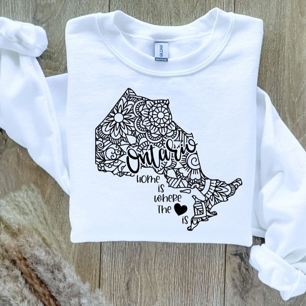 Home Is Where The Heart Is Canadian Provinces Sweatshirt - Ontario